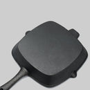 SOGA 2X 26cm Square Ribbed Cast Iron Frying Pan Skillet Steak Sizzle Platter with Handle