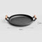 SOGA 2X 31cm Cast Iron Frying Pan Skillet Steak Sizzle Fry Platter With Wooden Handle No Lid