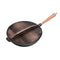 SOGA 31cm Commercial Cast Iron Wok FryPan Fry Pan with Wooden Lid