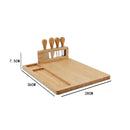 SOGA 2X 36cm Brown Rectangular Wood Cheese Board Charcuterie Serving Tray with Knife Set Countertop Decor