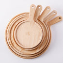 SOGA 2X 9 inch Round Premium Wooden Pine Food Serving Tray Charcuterie Board Paddle Home Decor