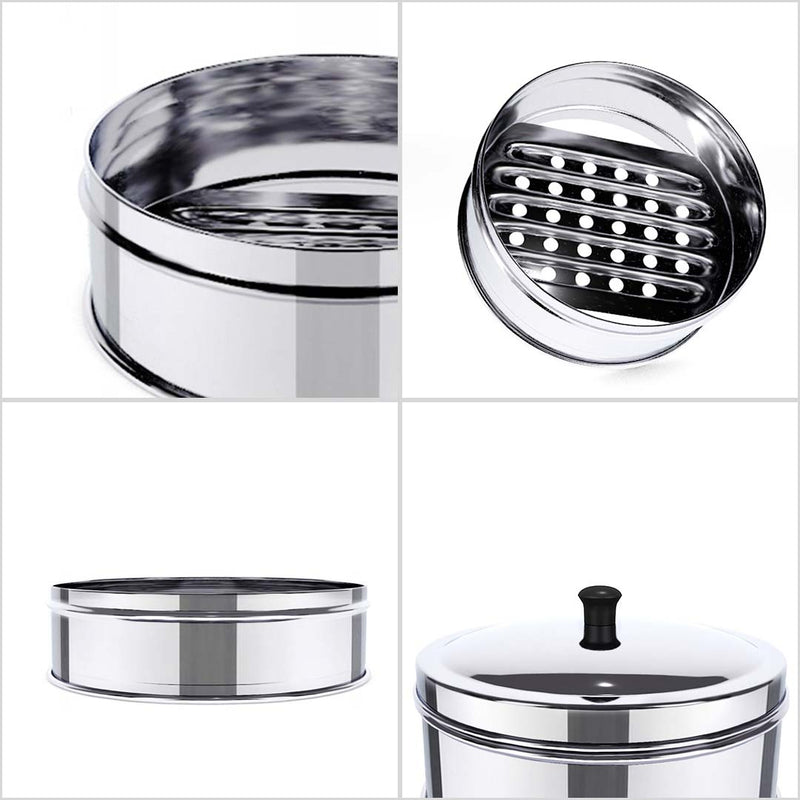 SOGA 3 Tier 25cm Stainless Steel Steamers With Lid Work inside of Basket Pot Steamers