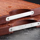 SOGA 2X 50cm Rectangular Wooden Ebony Butcher Block Non-slip Chopping Food Serving Tray Charcuterie Board