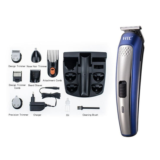 HTC Hair Clipper Beard Trimmer Electric Shaver Nose Haircut Grooming Kit Set