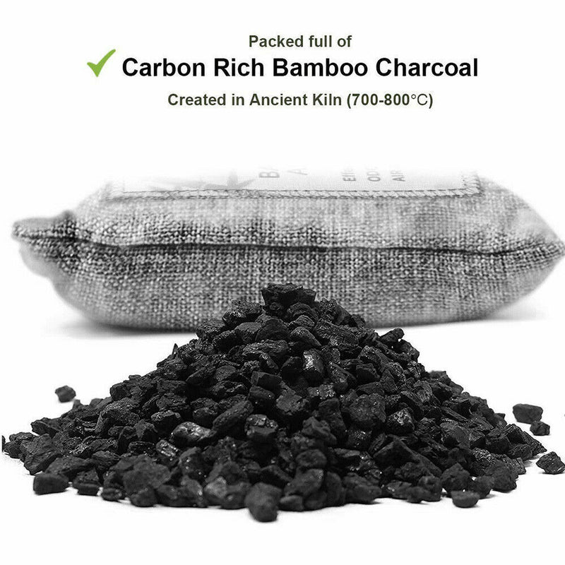 30PCS Air Purifying Bags Activated Bamboo Charcoal Freshener for Car Home Shoes 200g