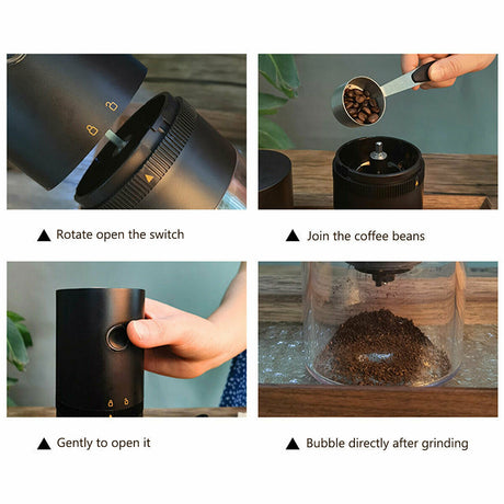 Electric Coffee Grinder Portable Black