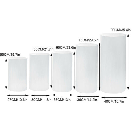 5PCS Round Plinth Cylinder Display Stand Pedestal Wedding Party Shop Display AU