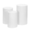 3pcs Round Plinth Cylinder Pedestal Stand Wedding Decor Cake Flower Display