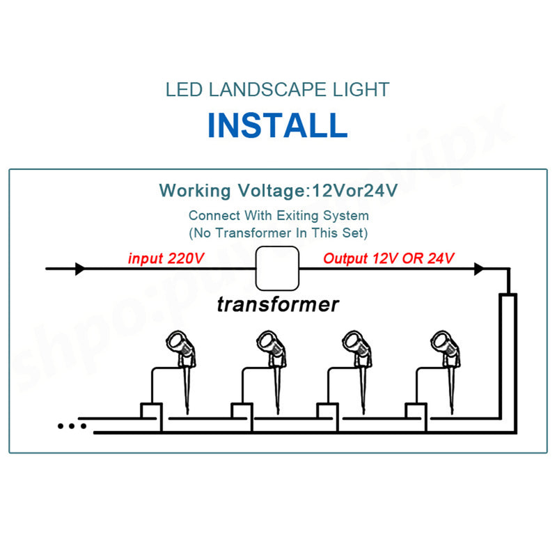 10PCS LED Spotlights Landscape Warm light Lamp Waterproof Outdoor Garden Yard 12V