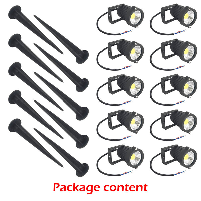 10PCS 12V LED Waterproof Outdoor Garden Spotlights Landscape Light Flood Lights