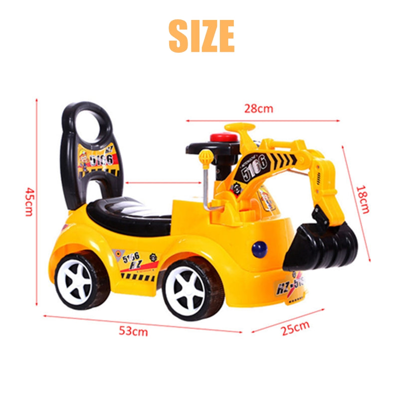 Kid Excavator Ride On Digger Toy Children Pretend Play Bulldozer Loader Car Gift