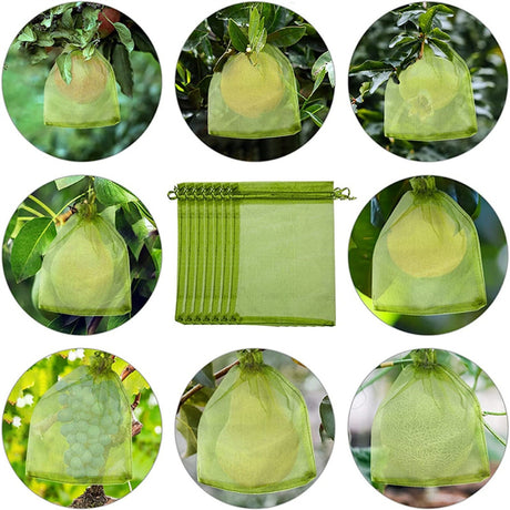 100PCS 15*20cm Fruit Net Bags Agriculture Garden Vegetable Protection Mesh Insect Proof