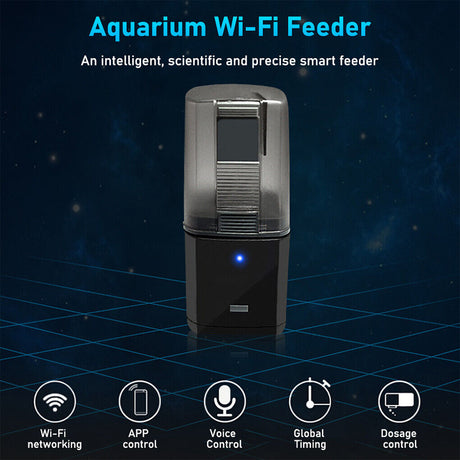 WiFi Automatic Fish Food Feeder Pet Feeding Aquarium Tank Pond Dispenser USB