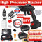 88V Cordless Electric High Pressure Washer Water Spray Gun Car Cleaner 2 Battery