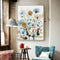 50cmx70cm Colourful Floras Watercolour style I Gold Frame Canvas Wall Art