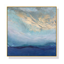 50cmx50cm Abstract gold blue square size Gold Frame Canvas Wall Art