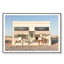 60cmx90cm Horses Prada Black Frame Canvas Wall Art