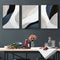 50cmx70cm Abstract Navy Blue 3 Sets Black Frame Canvas Wall Art