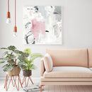 60cmx60cm Abstract Pink Grey 2 Sets White Frame Canvas Wall Art