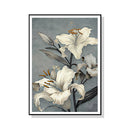 70cmx100cm Floral Lily II Black Frame Canvas Wall Art