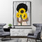 50cmx70cm African Woman Sunflower Black Frame Canvas Wall Art