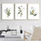 40cmx60cm Green and Gold Watercolor Botanical 3 Sets Gold Frame Canvas Wall Art
