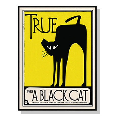 50cmx70cm Black Cat Black Frame Canvas Wall Art