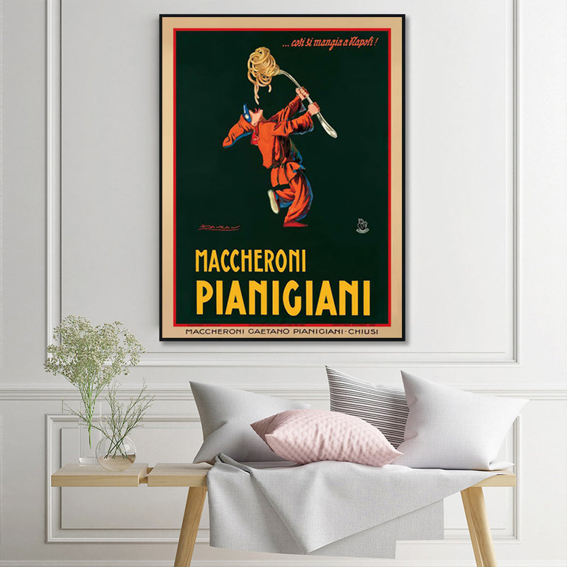 50cmx70cm Maccheroni Pianiciani Black Frame Canvas Wall Art