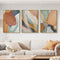 40cmx60cm Abstract Orange 3 Sets Gold Frame Canvas Wall Art