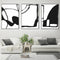 40cmx60cm Black and White 3 Sets Black Frame Canvas Wall Art