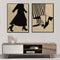 60cmx90cm Fashion Illustration 2 Sets Black Frame Canvas Wall Art
