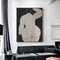 70cmx100cm Mid Century Lady Black Frame Canvas Wall Art