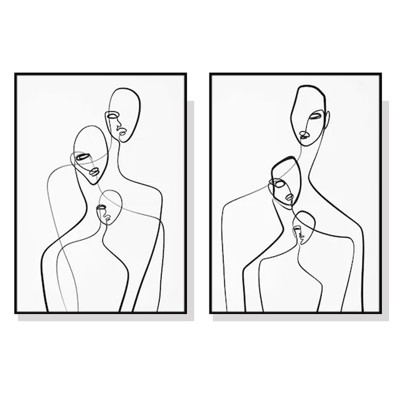 60cmx90cm Abstract Figures 2 Sets Black Frame Canvas Wall Art