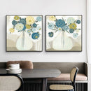 50cmx50cm Blue Bouquet 2 Sets Black Frame Canvas Wall Art