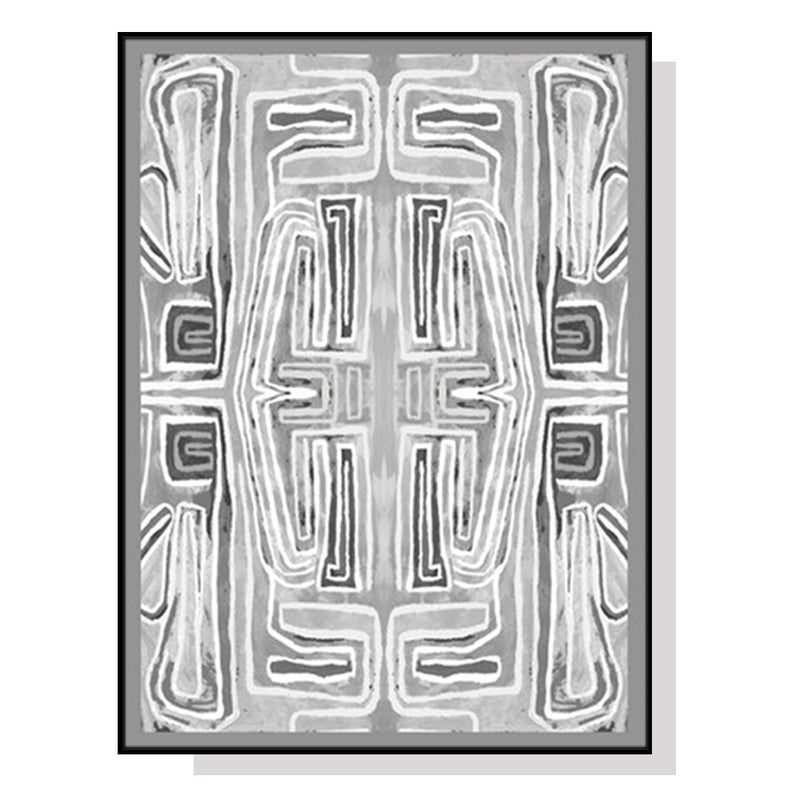 50cmx70cm Abstract Mountain Black Frame Canvas Wall Art