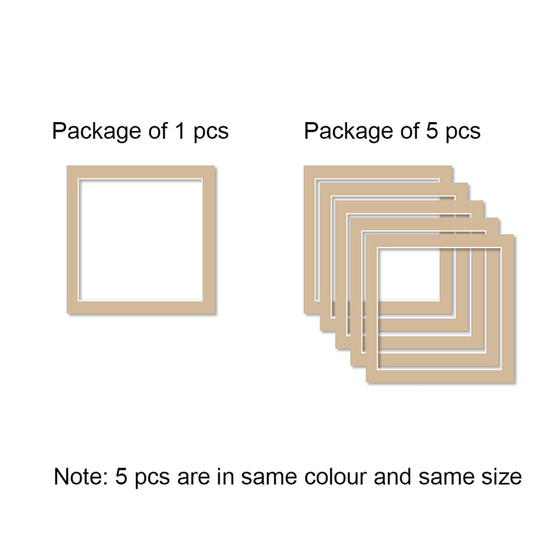 Khaki Square Matboards, Frame Matboard with Window, 16x16", 20x20", 24x24"