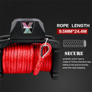 X-BULL 14500LBS Electric Winch 12V synthetic rope with Recovery Tracks Gen3.0 Black