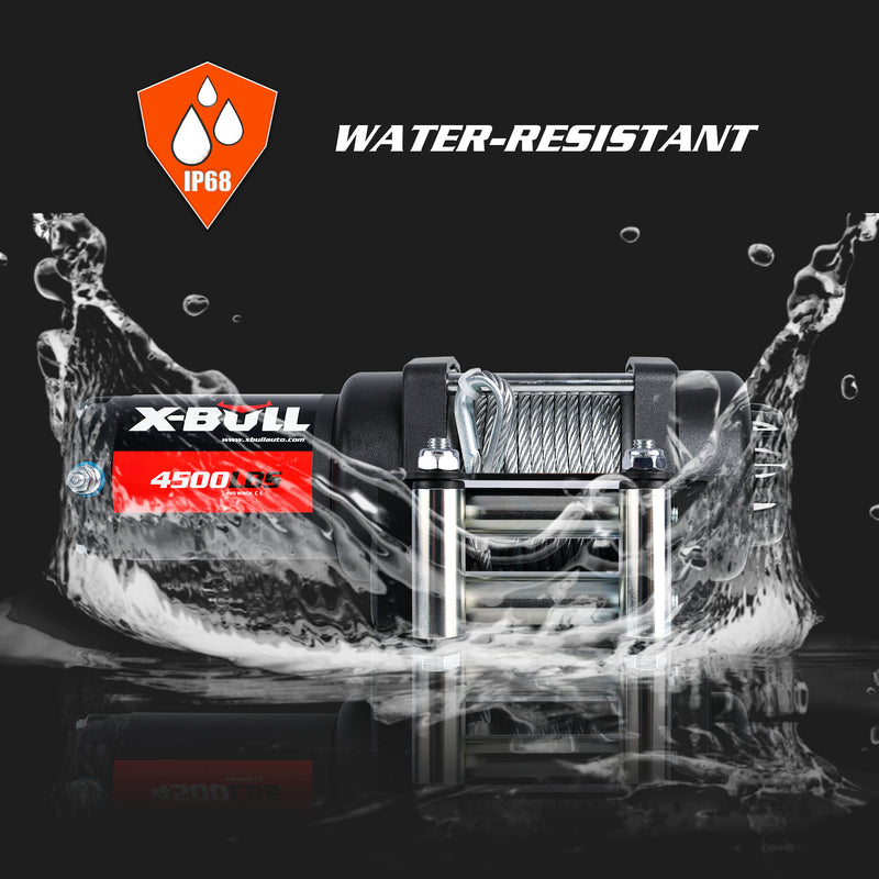 X-BULL Electric Winch 4500LBS/2041KG Steel Cable Wireless Remote Boat ATV 4WD