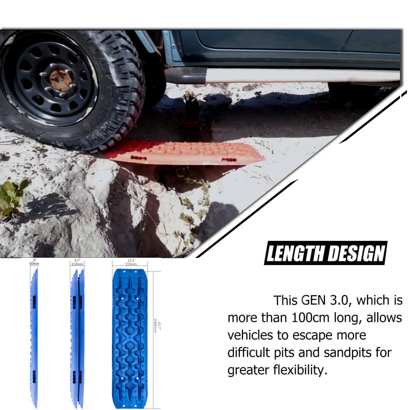 X-BULL Recovery tracks Sand tracks KIT Carry bag mounting pin Sand/Snow/Mud 10T 4WD-BLUE Gen3.0