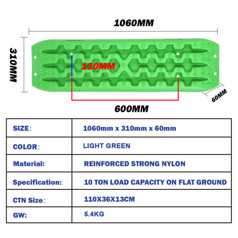 X-BULL Recovery tracks Sand tracks KIT Carry bag mounting pin Sand/Snow/Mud 10T 4WD-GREEN Gen3.0