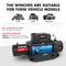 X-BULL 12000LB Electric Winch 12V synthetic rope 4WD with Recovery Tracks Gen3.0 Black