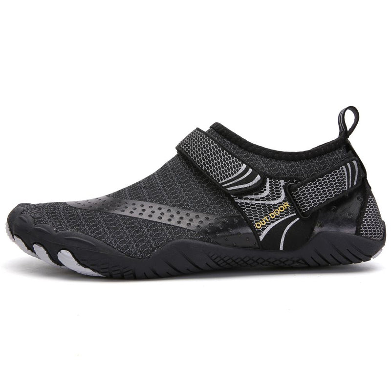 Men Women Water Shoes Barefoot Quick Dry Aqua Sports Shoes - Black Size EU47 = US12