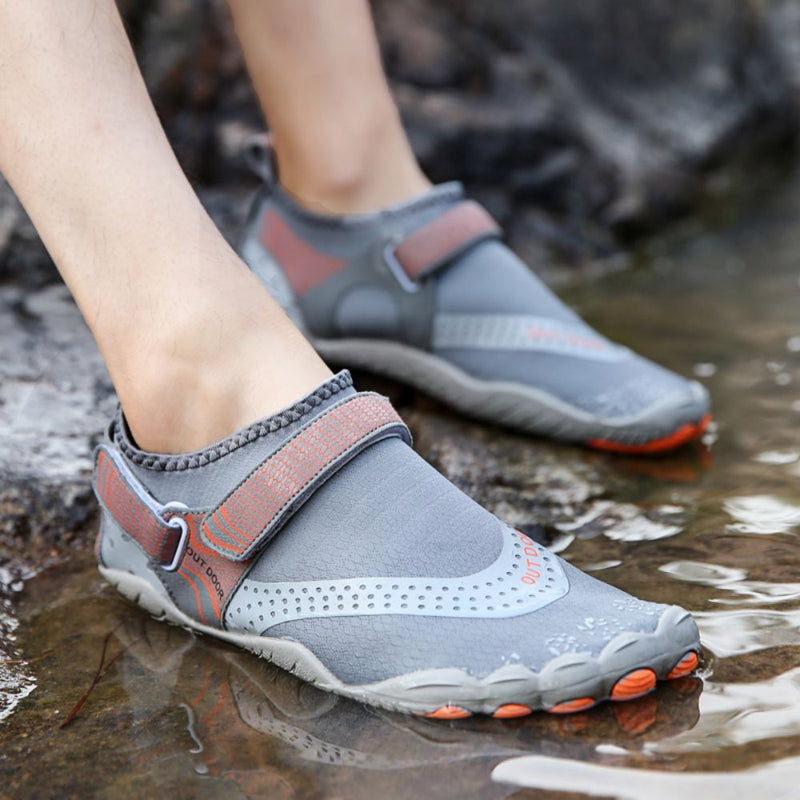 Men Women Water Shoes Barefoot Quick Dry Aqua Sports Shoes - Grey Size EU41 = US7.5