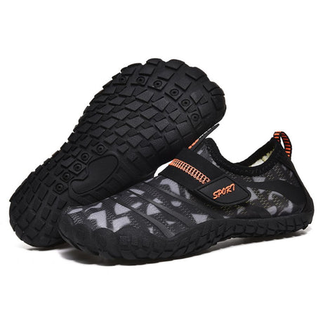 Kids Water Shoes Barefoot Quick Dry Aqua Sports Shoes Boys Girls (Pattern Printed) - Black Size Bigkid US3 = EU34