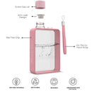 A5 Flat Water Bottle Portable Travel Mug BPA Free Water Bottle (Pink)