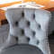 2x Height Adjustable Swivel Bar Stool Velvet Stud Barstool with Footrest and Chromed Base- Gray