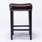 2x Wooden Legs Saddle Bar Stools Leather Padded Counter Chairs with studs 74.5cm Height