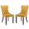 2x Velvet Dining Chairs -Gold