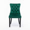 2x Velvet Dining Chairs- Green