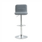 2x Counter Height Fabric Upholstered Adjustable Height Swivel Bar Stools -Grey Fabric